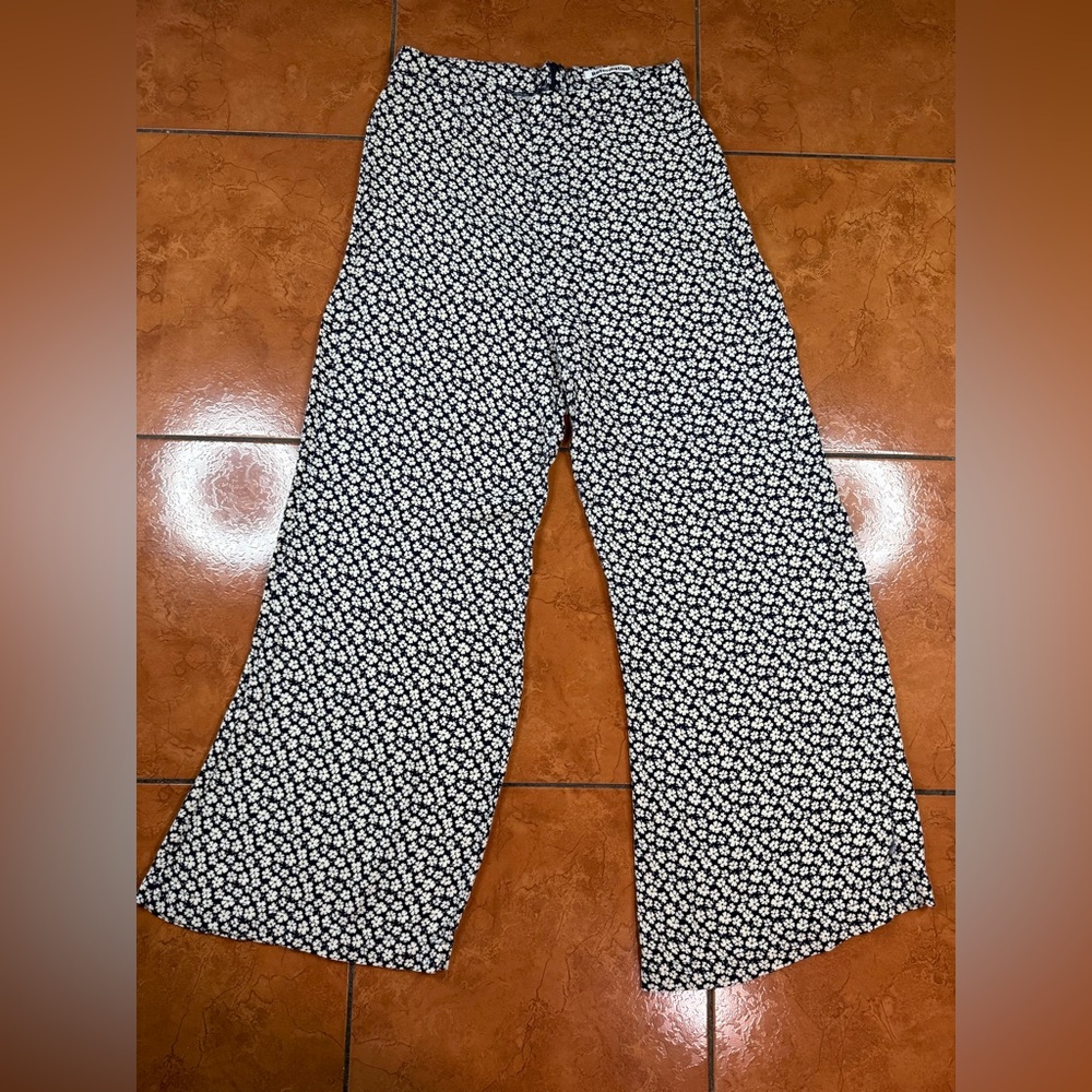 Reformation White and Blue Wide Leg Pants